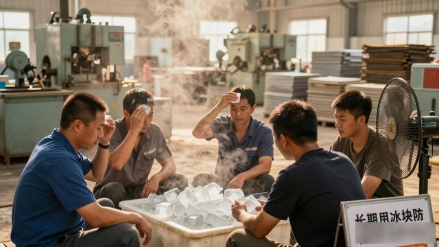 车间高温不用愁 长沙防暑降温冰块成了工人的救命凉方